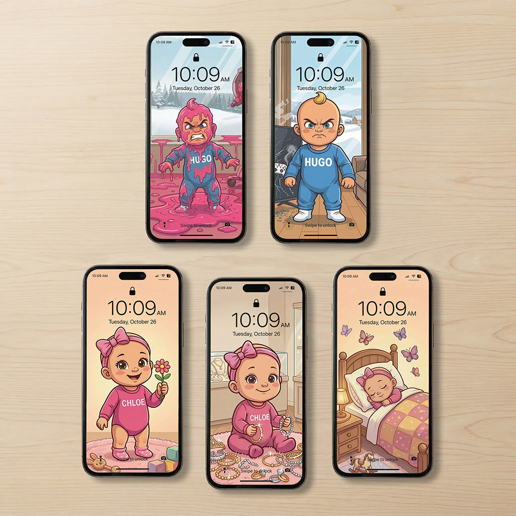 5 Fonds d’écran bébé Hugo et Chloé